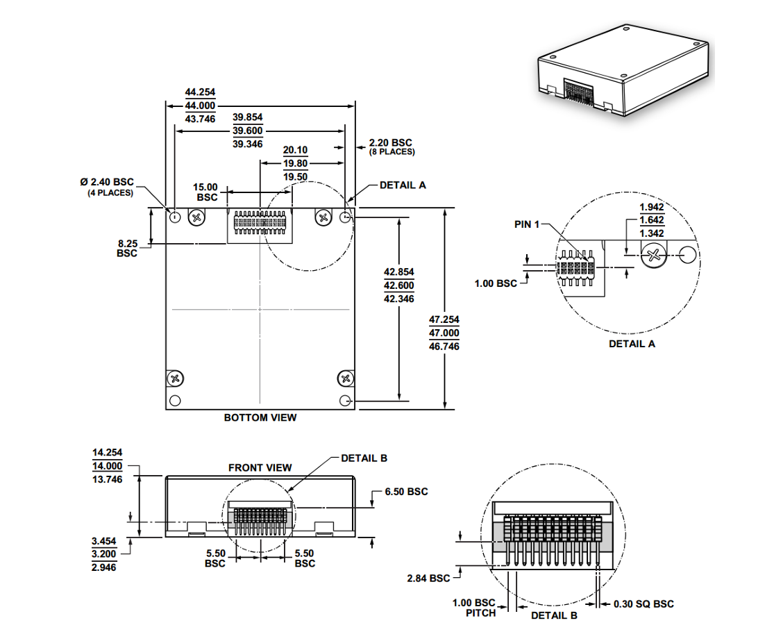 Dimensions Of High Performance Mems Imu(16488)