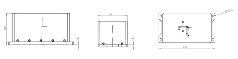 Dimension of Low Cost 3 Axis FOG North Seeker