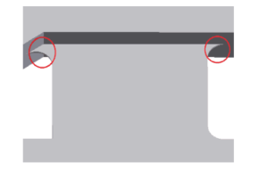 Accelerometer swing beam rounded corner design