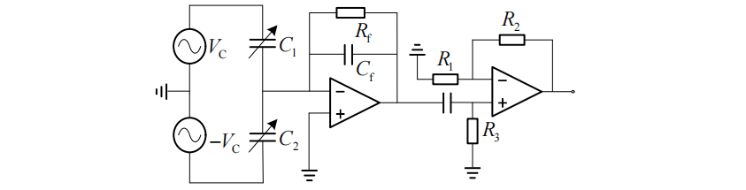 Fig.2 Double carrier bridge modulated differential capacitance detection circuit