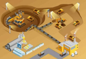 Depositphotos 130452086 Stock Illustration Mining Isometric Illustration